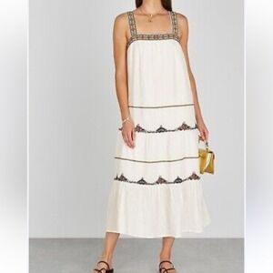 Velvet by Graham & Spencer the Winifred NWT size SM Embroidered White Midi Dress
